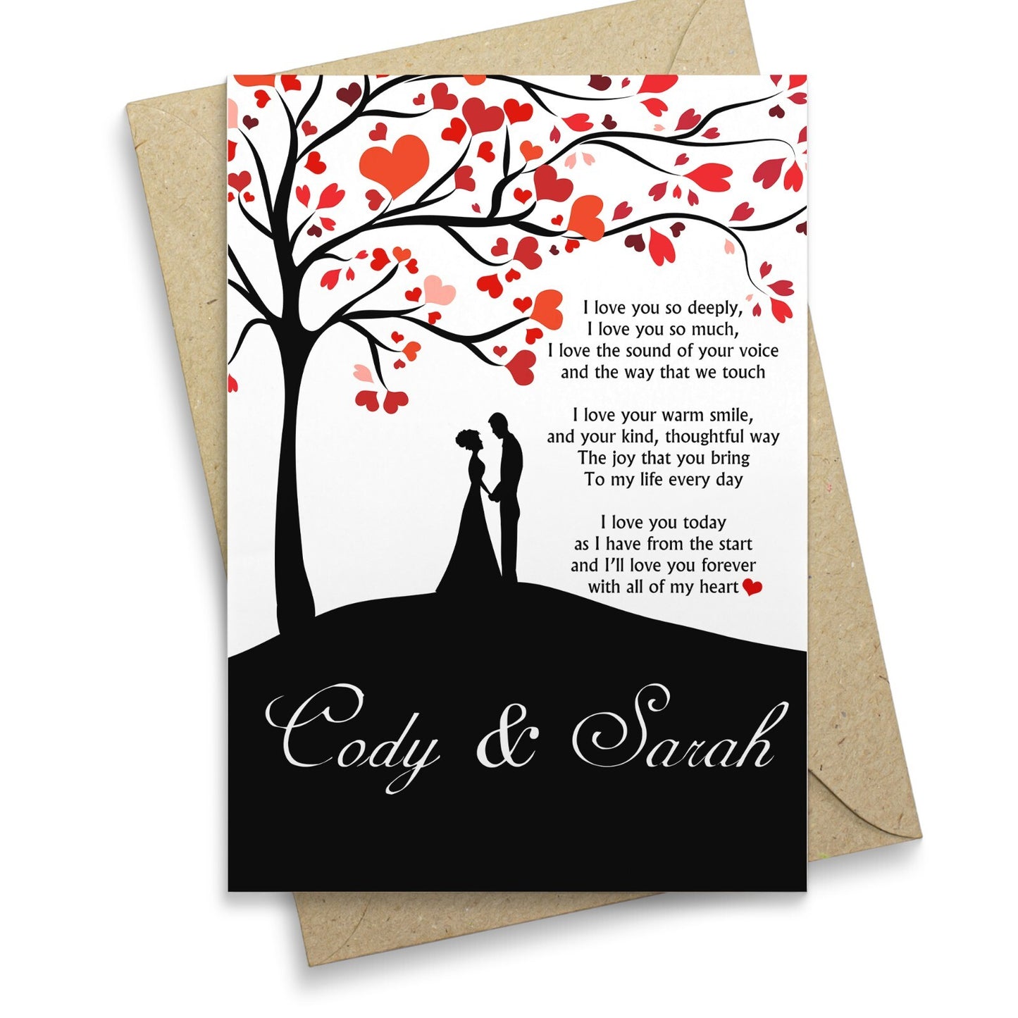 Anniversary Gift Card Personalised Love Gift Card Husband BF GF Wife Anniversary