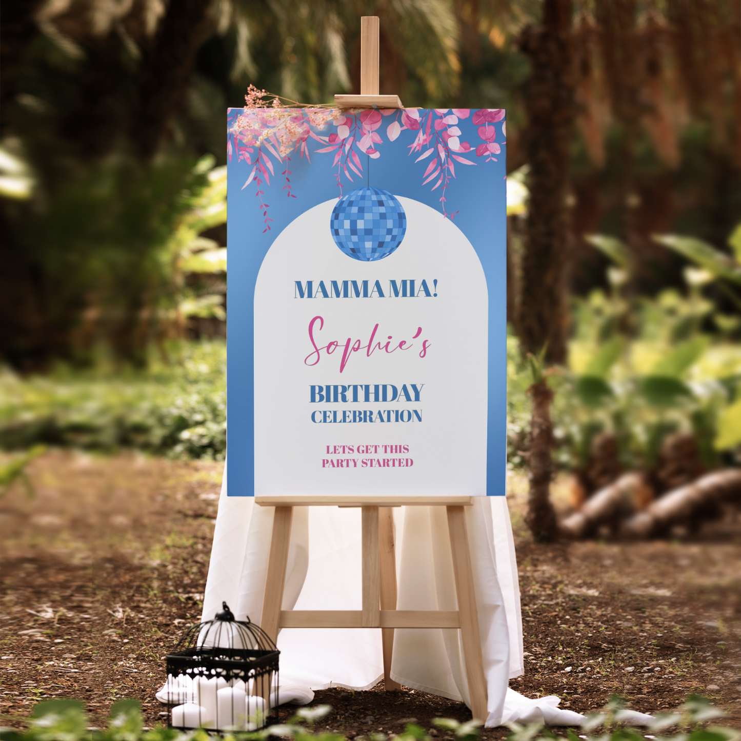 Birthday Party Poster Sign Personalised ANY Age & Name Mamma Mia! Poster Sign