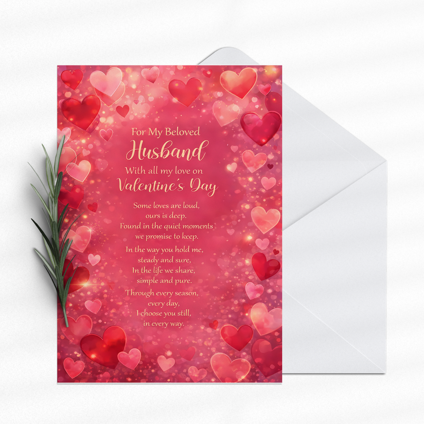 Valentines Day Card For Husband Gift To My Beloved Husband With My Love