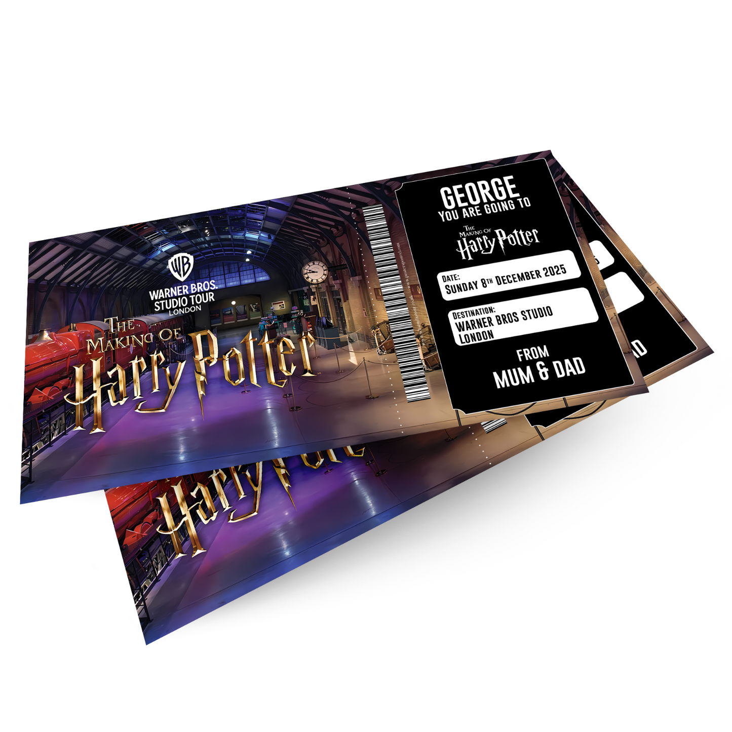 Harry Potter Studio Tour Ticket Personalised Birthday Gift Idea Surprise Voucher