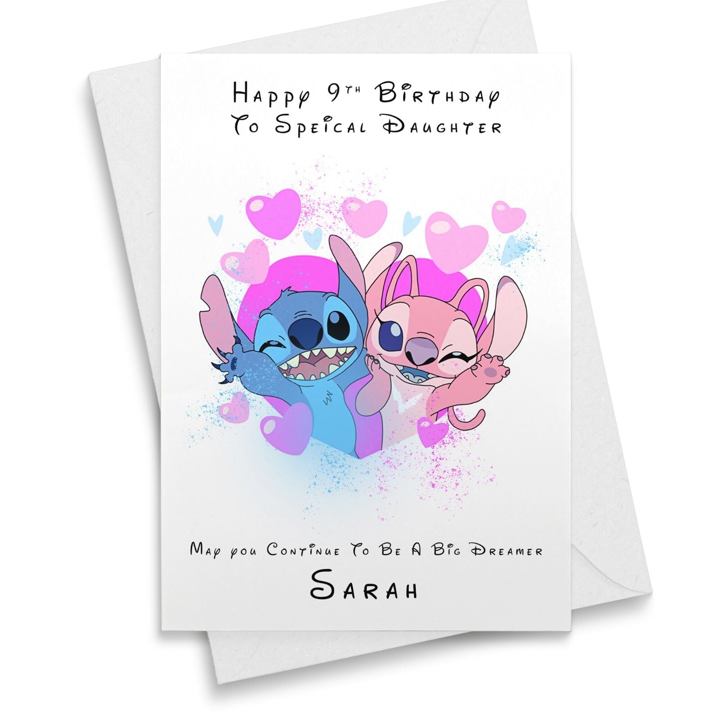 Lilo and Stitch Birthday Card Girls Granddaughter Niece Aunty Personalised Gift