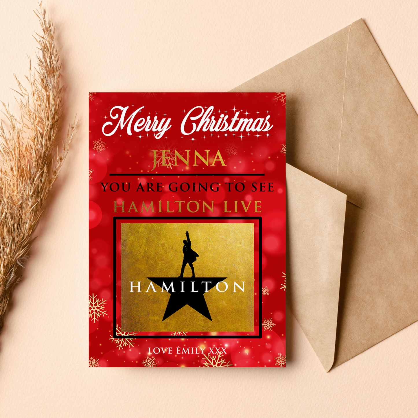 YOU'RE GOING TO SEE HAMILTON THE MUSICAL Personalised Christmas Gift Card