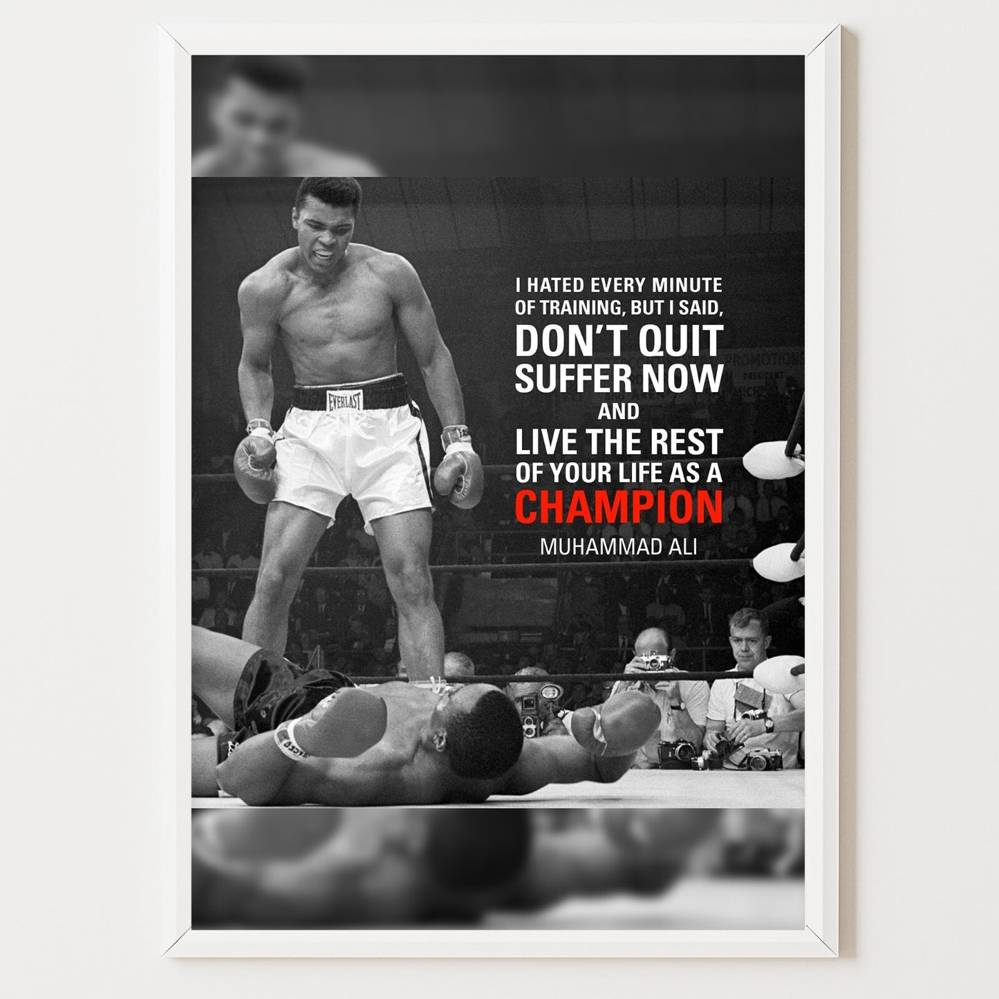 MUHAMMAD ALI CHAMPION QUOTE Legend Boxing Gym Poster Art Print | A5 A4 A3 |