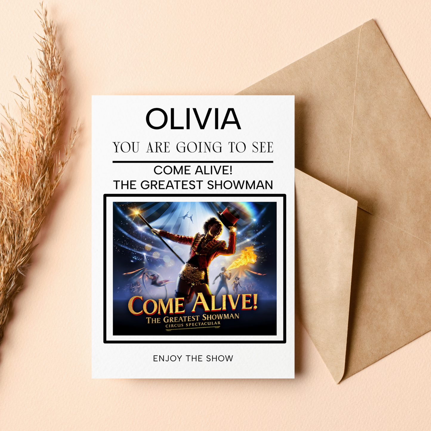 YOU'RE GOING TO SEE COME ALIVE THE SHOW PERSONALISED GIFT BIRTHDAY CARD