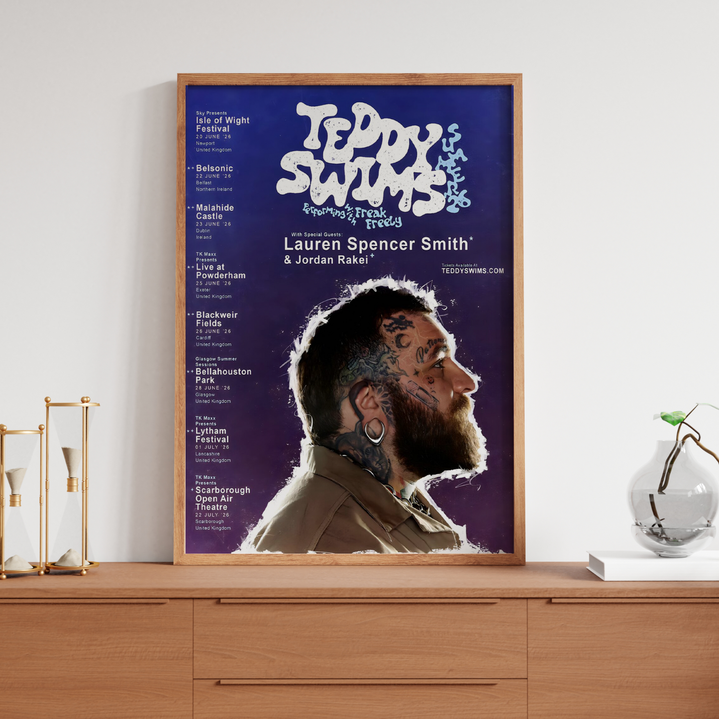 Teddy Swims Poster Live Music Show Summer 2026 Tour Concert UK+Ireland Dates