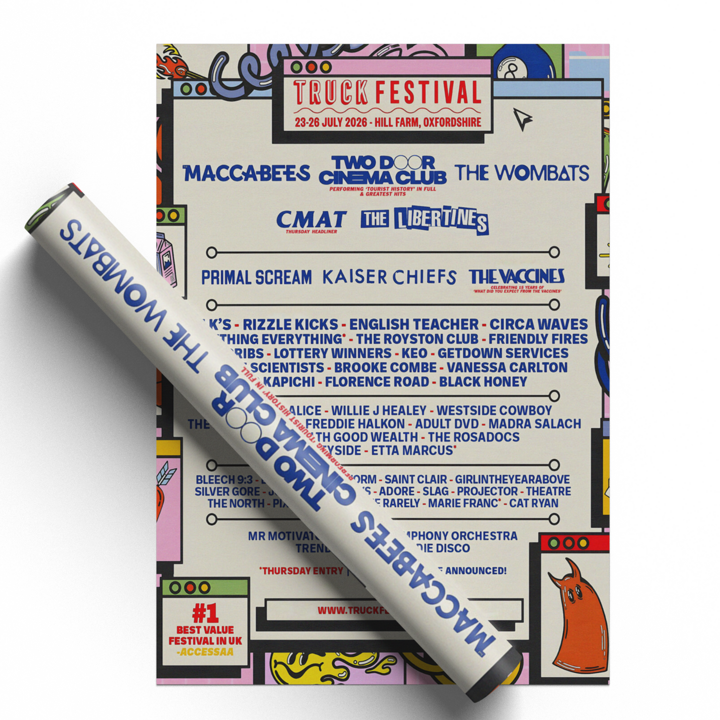 Truck Festival 2026 Music Line-Up Poster Festival Concert Print A5 A4 A3