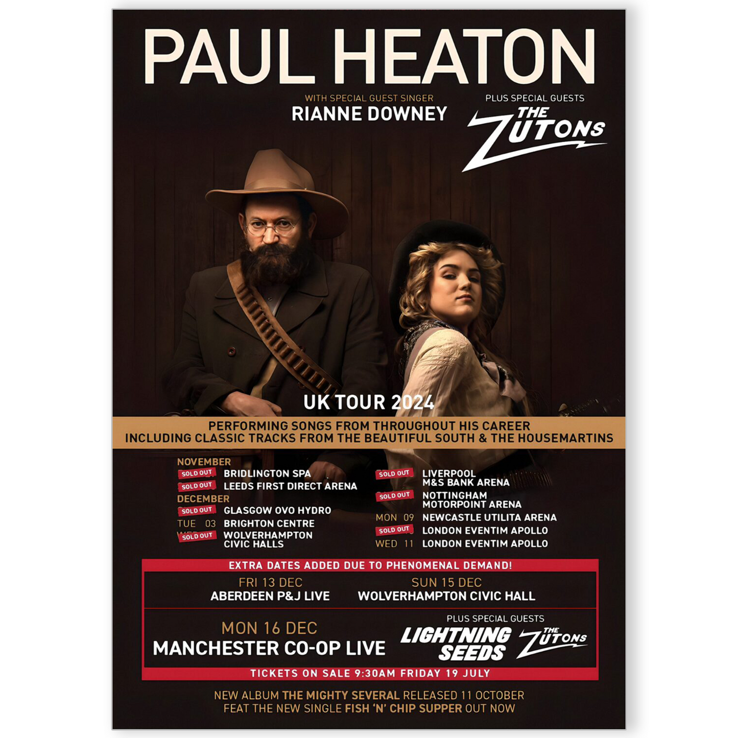 Paul Heaton Concert Tour Poster Pop Tour Concert For Paul Heaton Fans A5 A4 A3