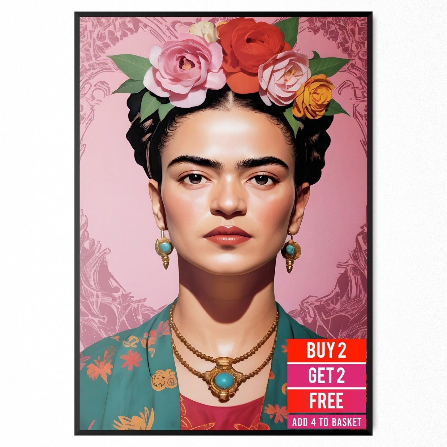 Frida Kahlo Poster Wall Art Poster Print Picture Décor Painting Self Portrait