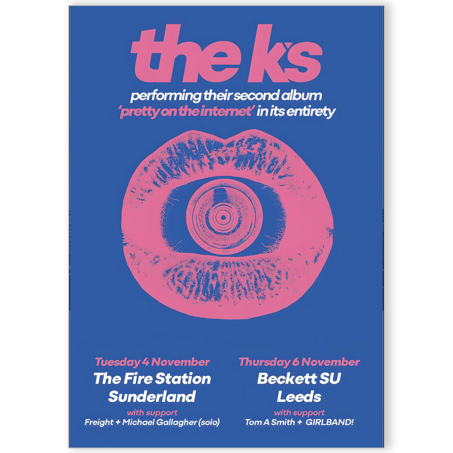 The K's Pretty On The Internet UK Concert 2025 Tour Date Poster Print A5-A3
