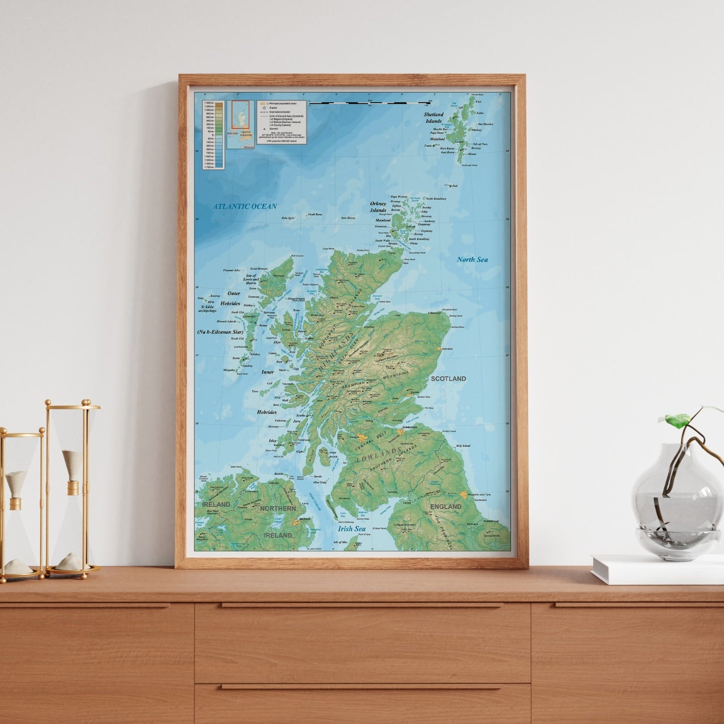 SCOTLAND MAP POSTER Educational School Map Poster Laminated Poster A5 A4 A3