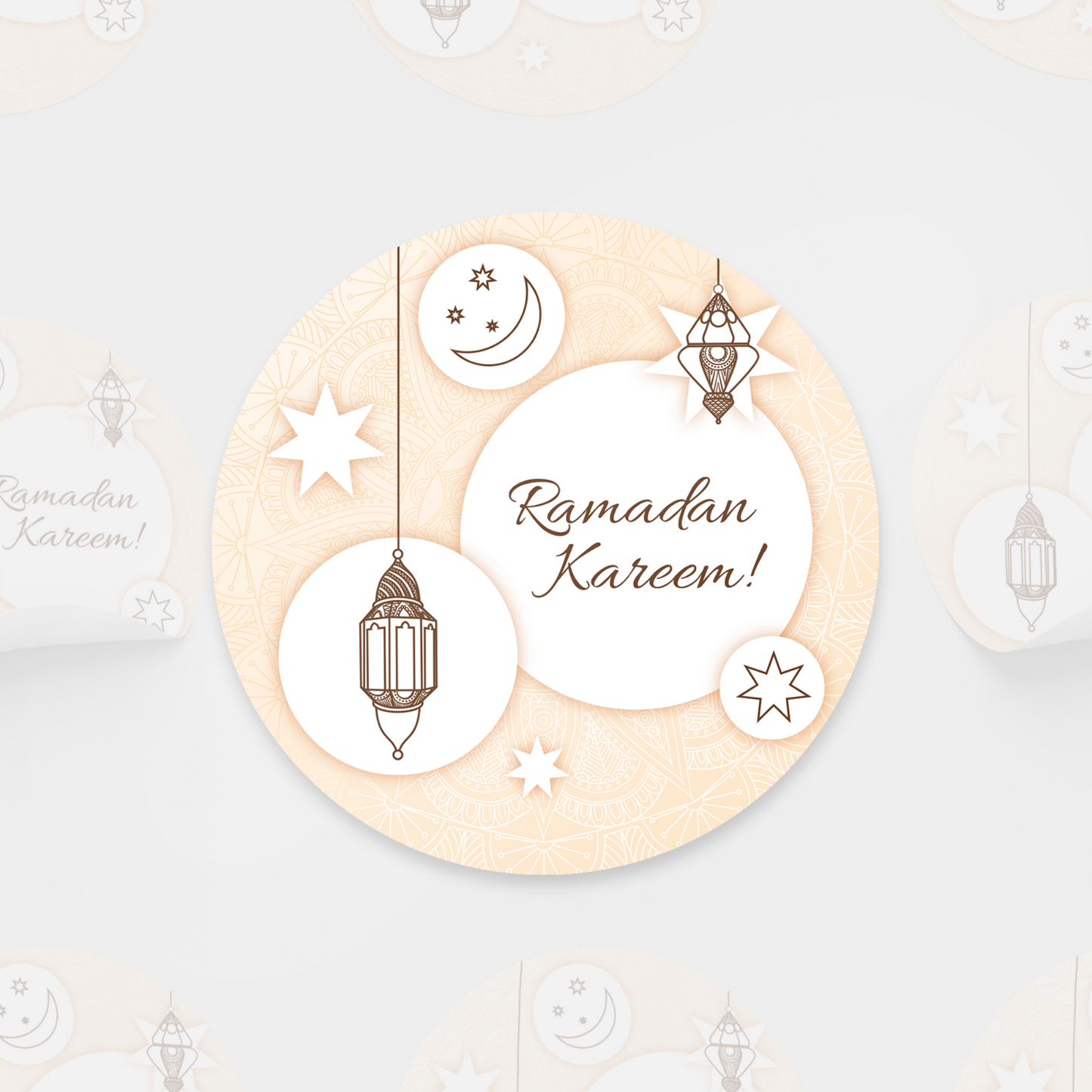 Ramadan Kareem Sticker Labels Water Bottle Sticker Label Decor Celebration