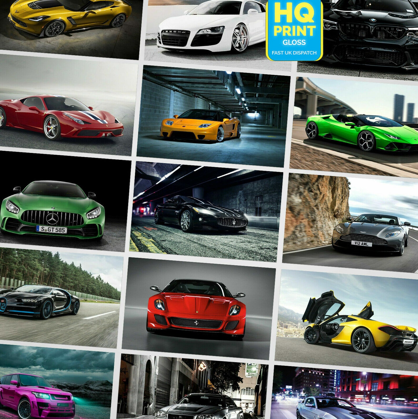 60 SUPER CAR POSTERS PRINTS SPEED RACING ART PICTURE