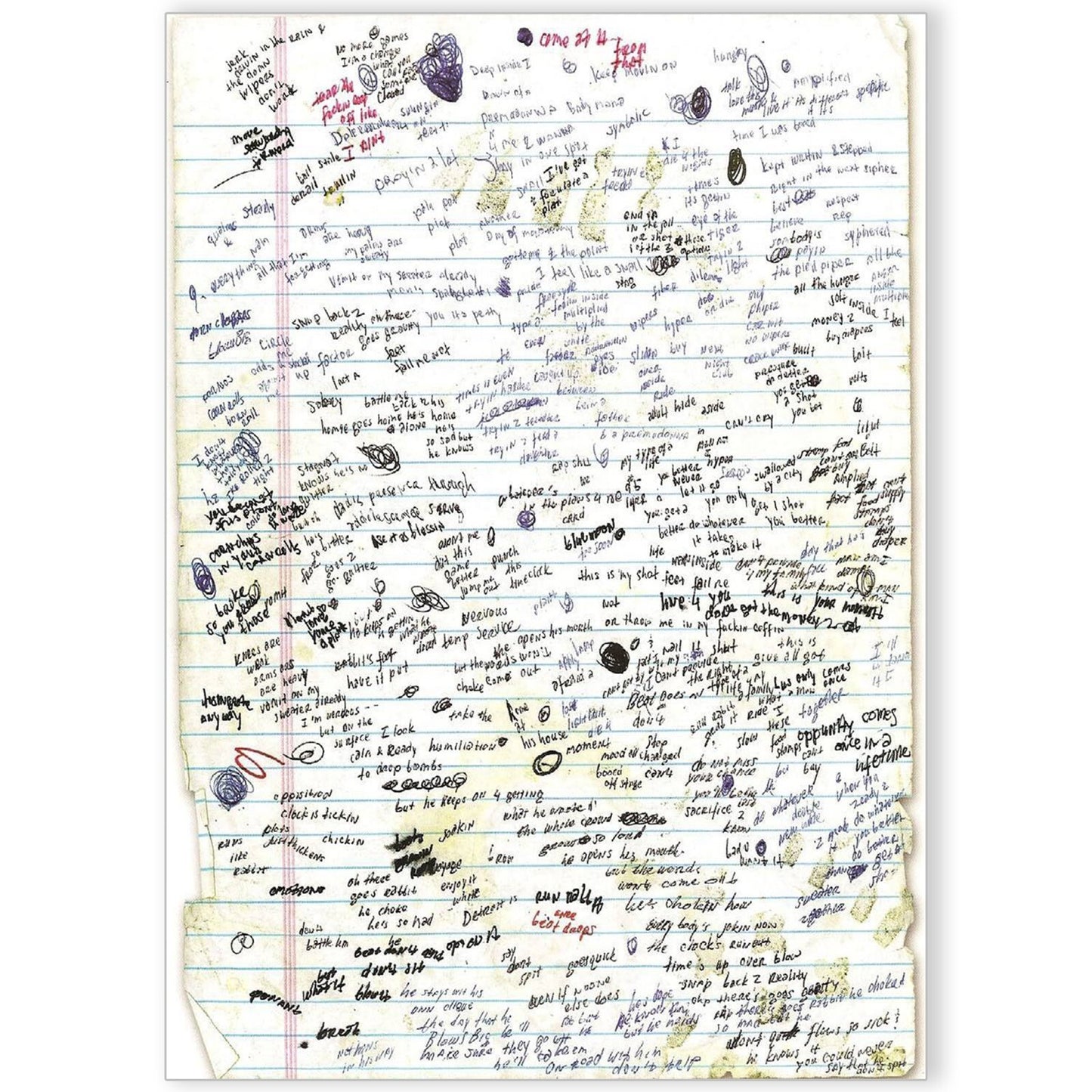 Eminem Poster Print Hip Hop Rapper Wall Art Lose Yourself Handwritten Lyrics