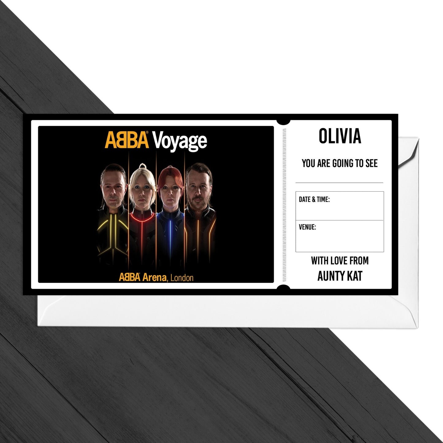 Abba Voyage Concert Ticket Gift Card YOURE GOING TO SEE Personalised Gift Card