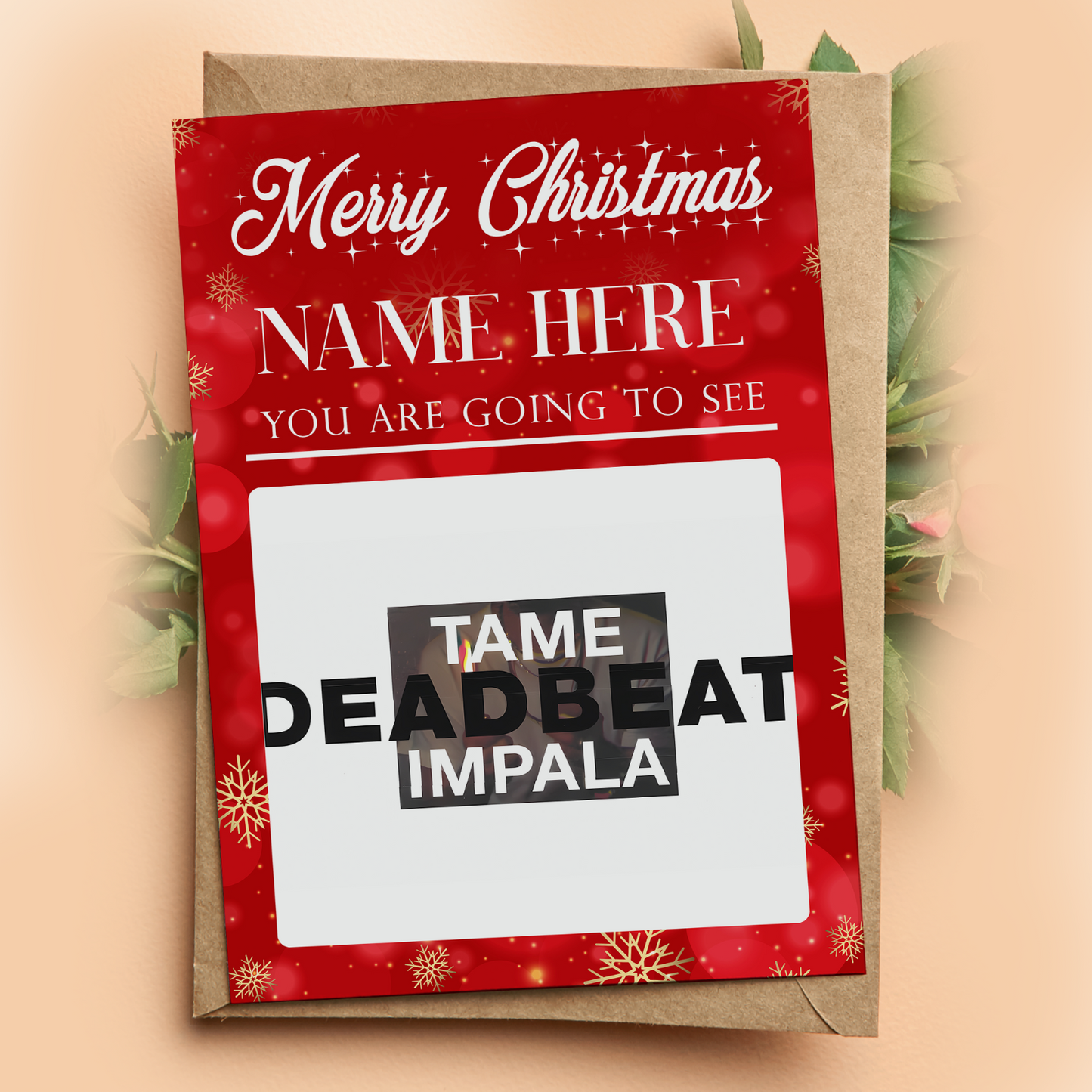 YOU'RE GOING TO SEE Tama Impala Deadbeat Concert Christmas Card Personalised