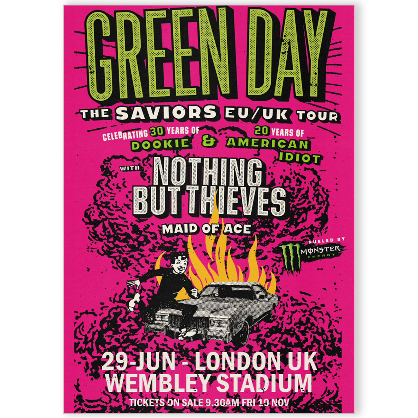 Green Day Poster 29th June Wembley stadium For Green Day Fans Print A5 A4 A3