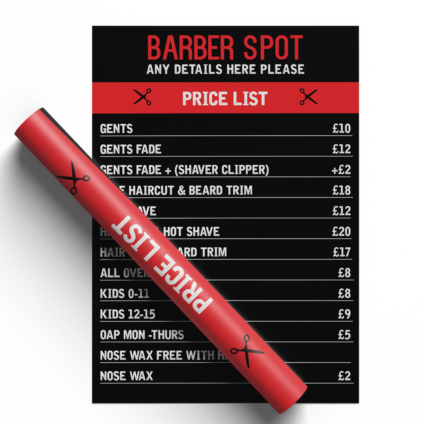 Barber Shop Salon Price List Personalised Barber Shop Sticker Poster Sign Board
