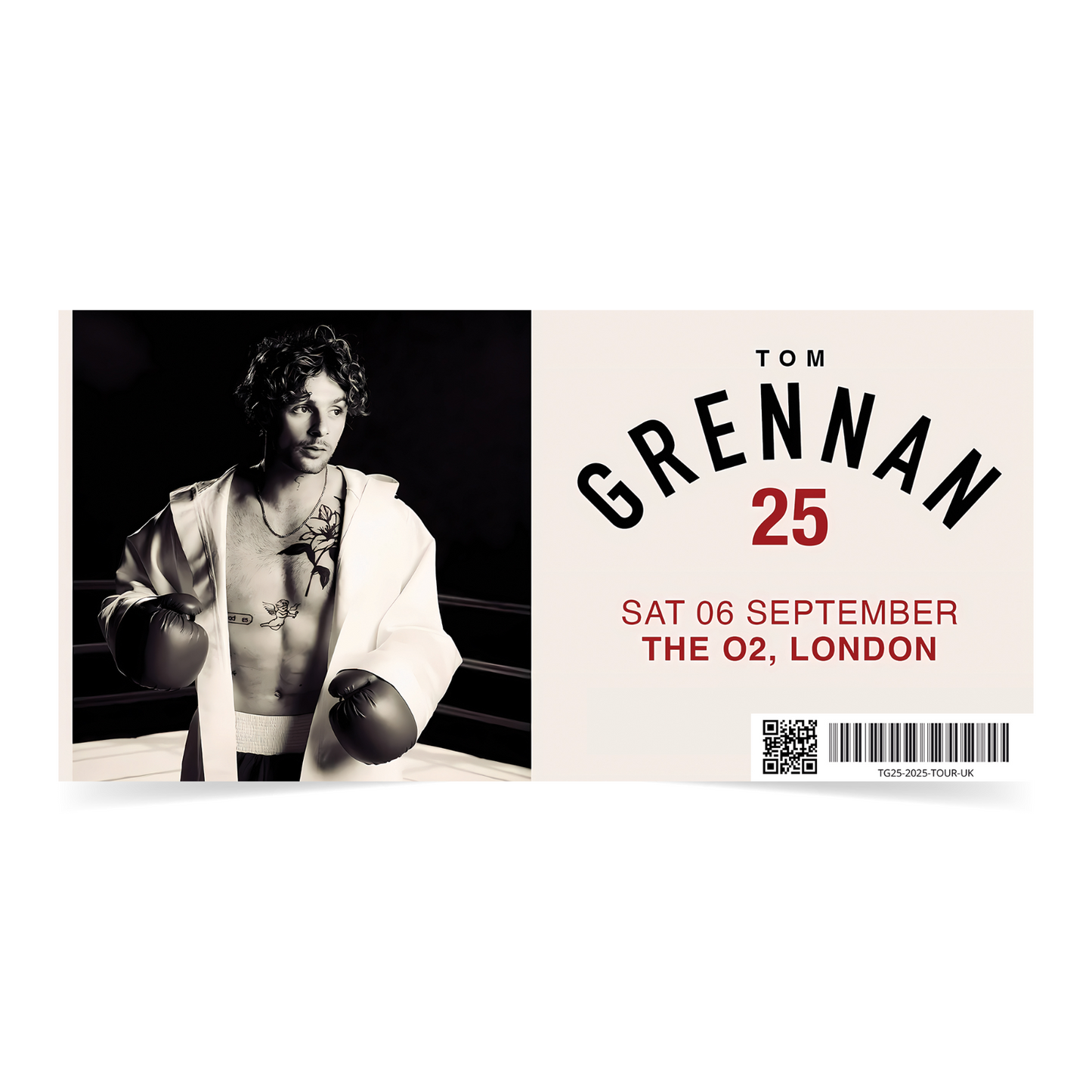 Tom Grennan Music Concert Tour Gift Ticke Keepsake Ticke 2025 GRENNAN '25
