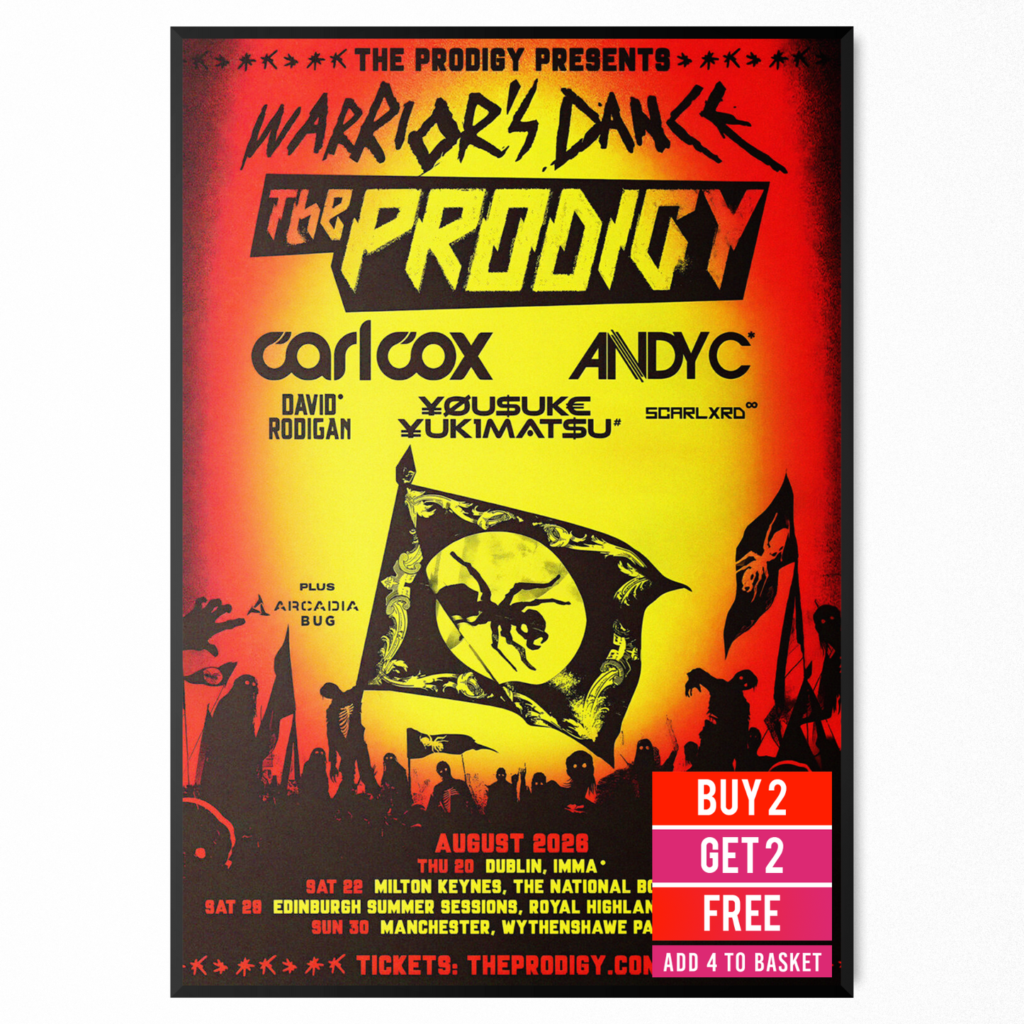 The Prodigy Poster UK Tour 2026 Poster For The Prodigy Fans Rock Poster A5-A3