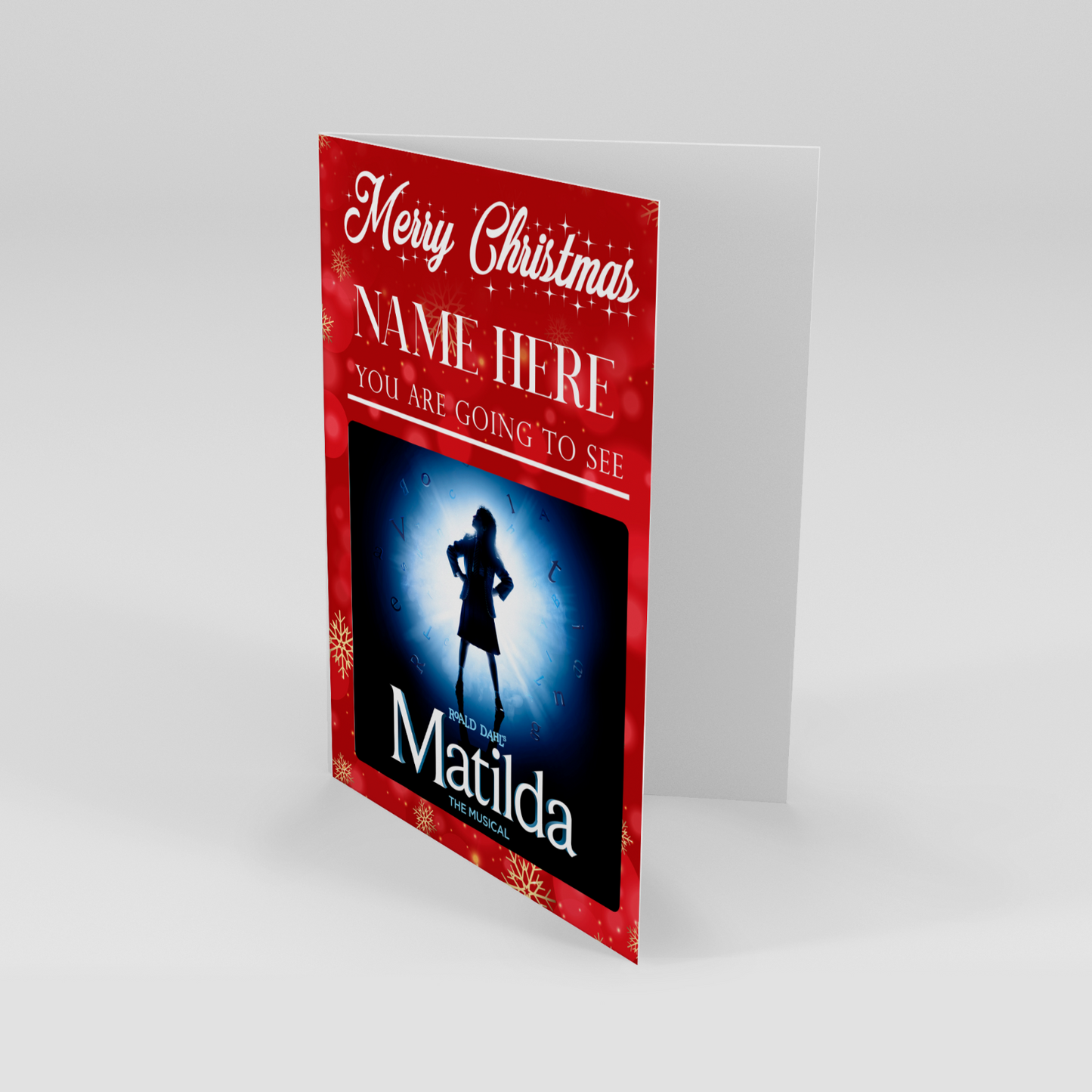 You are going to see Matilda The Musical Christmas Personalised Gift Card