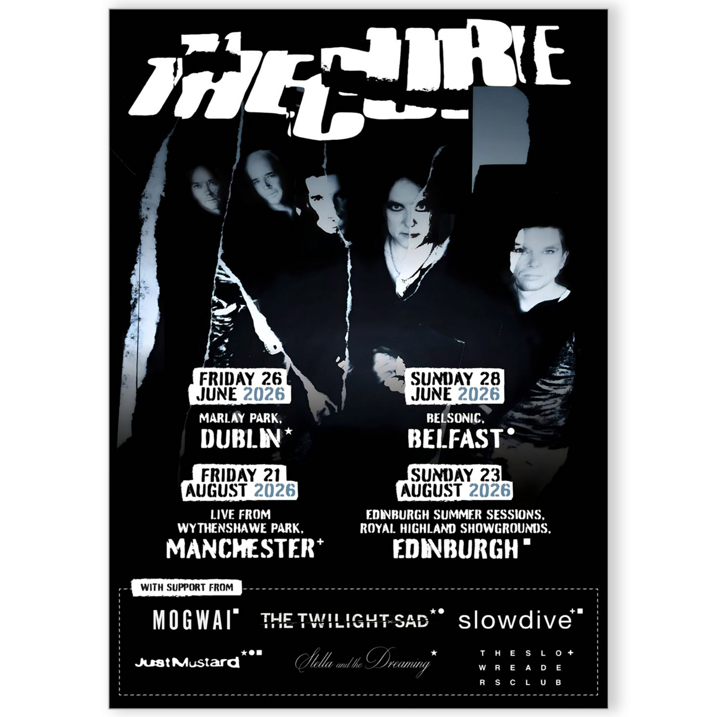 The Cure Poster 2026 Summer Concert Tour All Date Poster Print A5 A4 A3 For Rock