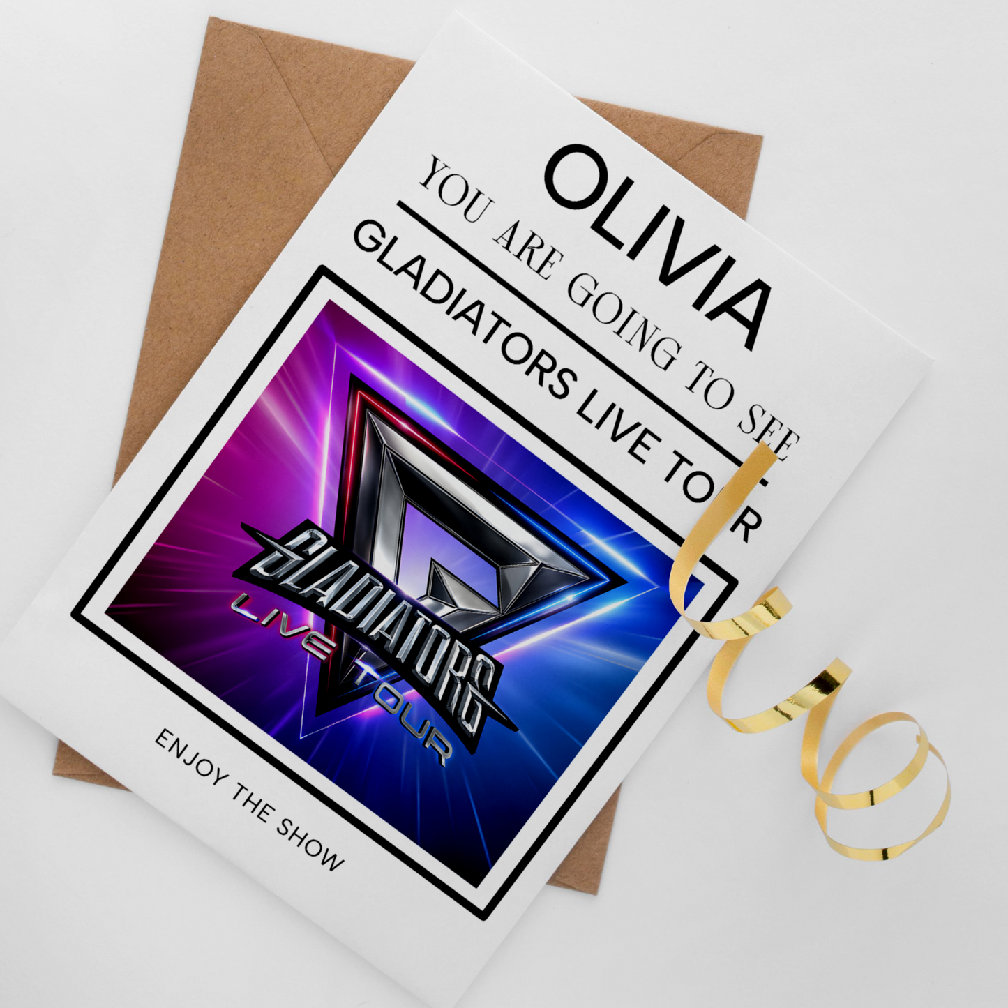 You're Going To See Gladiators Live Tour 2025 UK Tour Personalised Birthday Card