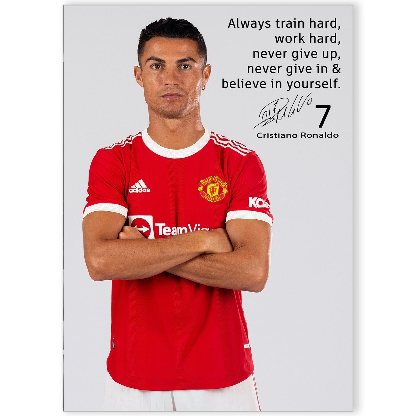 Ronaldo Poster - Footballer - NO7 - Inspirational Quote Print