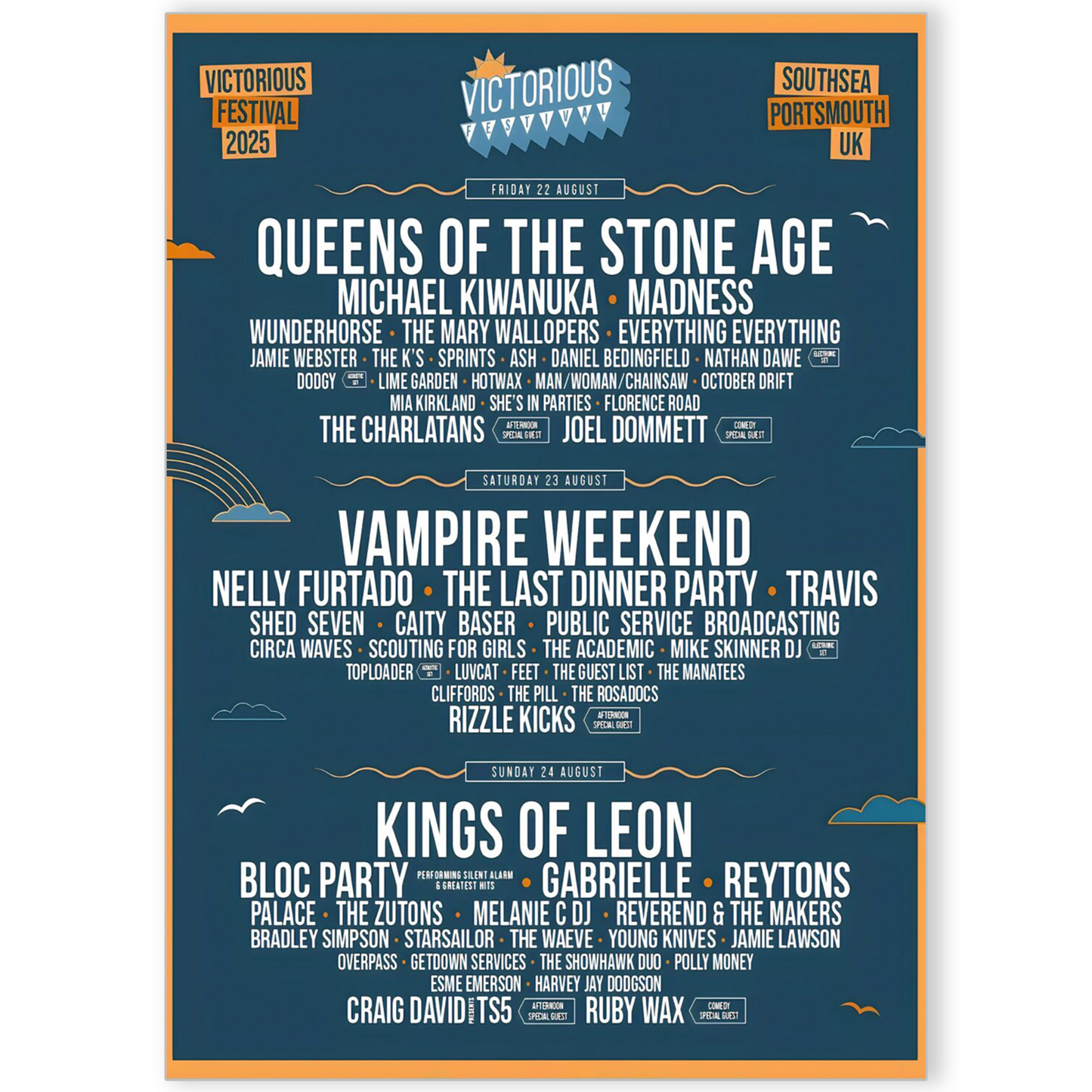 Victorious Festival 2025 Poster Music Poster Print For Music Fans Print A5 A4 A3