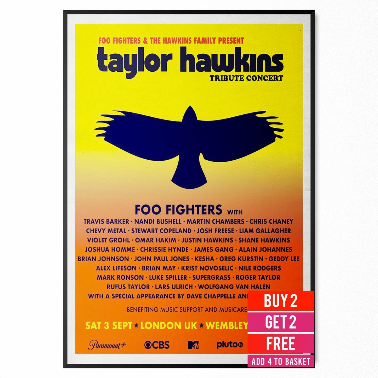 Taylor Hawkins Tribute Wembley Concert Event Promo Advert Poster Print