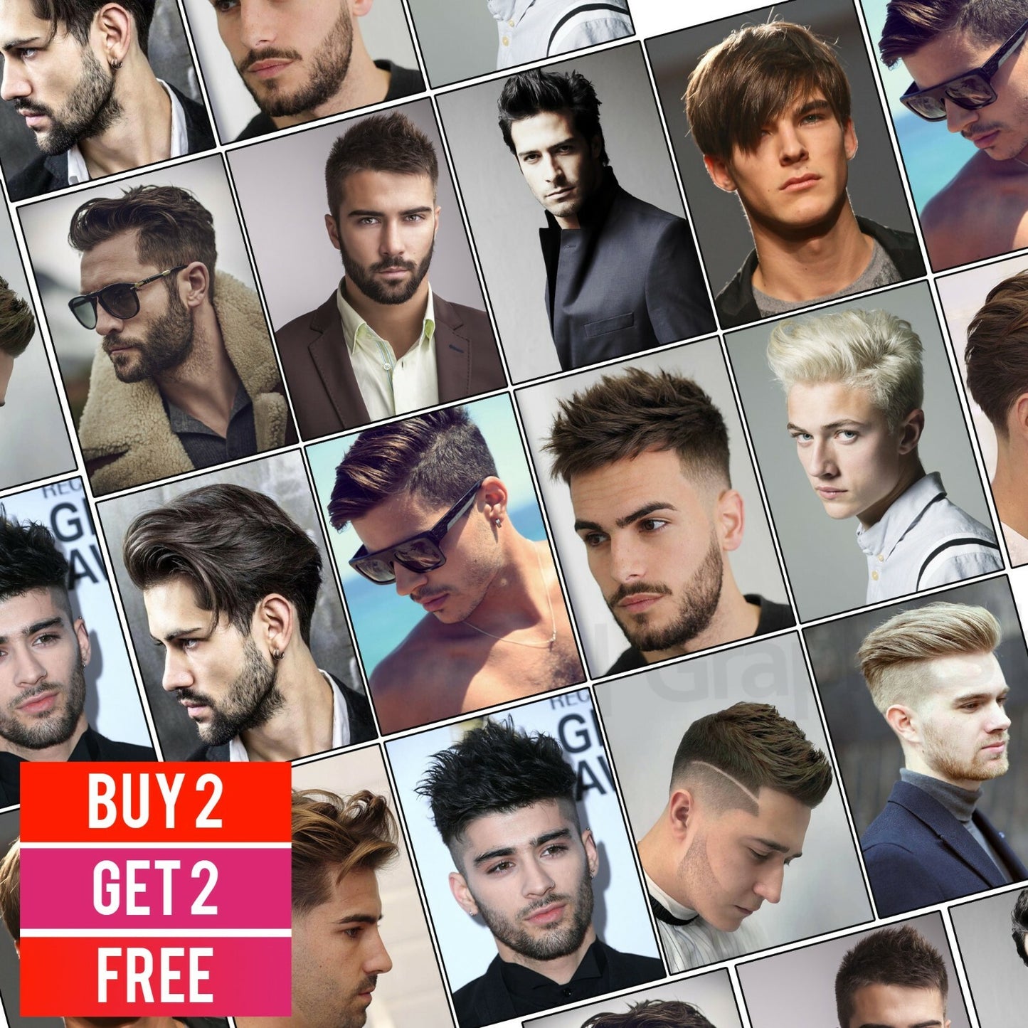 MENS HAIRDRESSER HAIR SALON Print BARBER Shop Poster MAN Hairstyle A5 A4 A3 #3