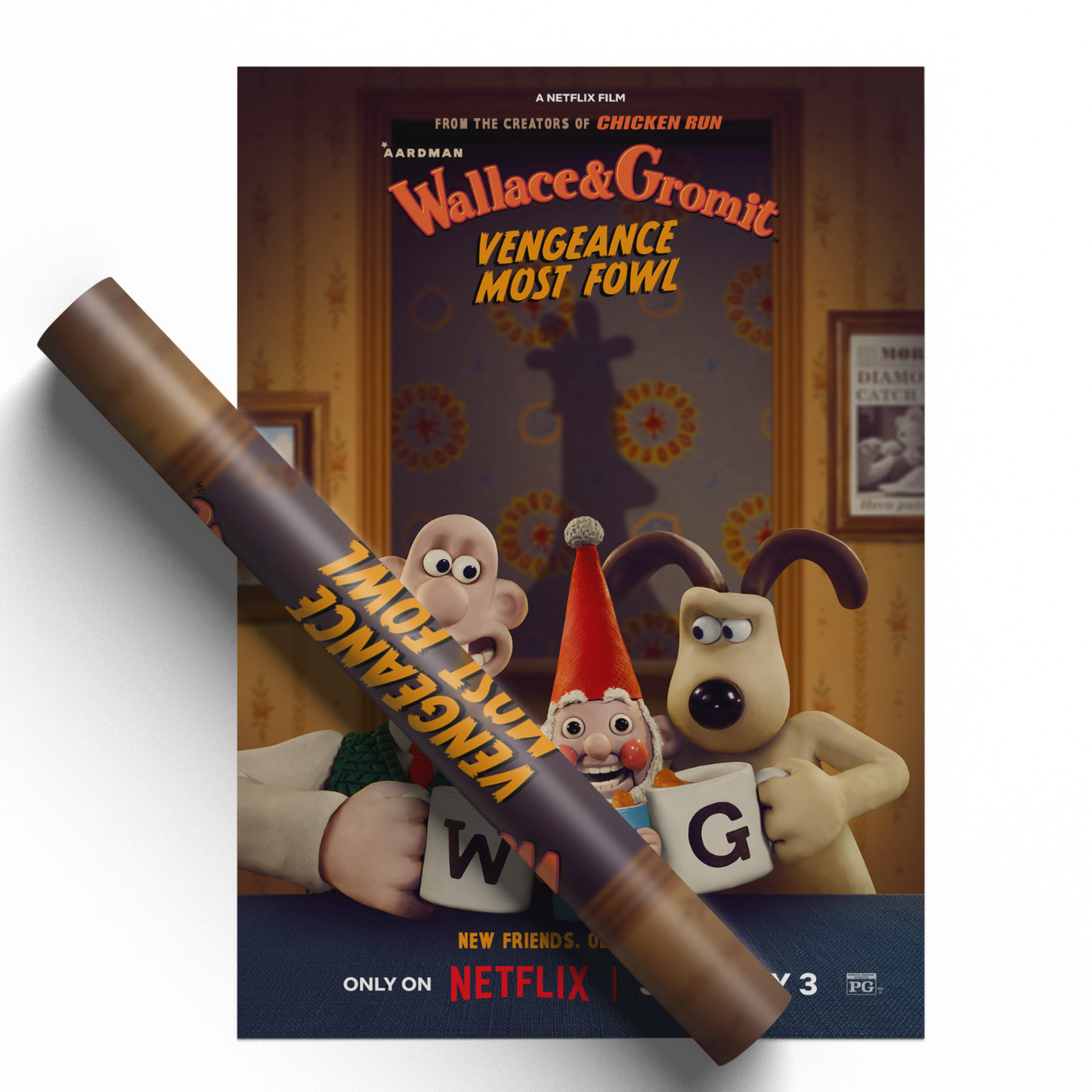 Wallace & Gromit Vengeance Most Fowl 2024 Movie Poster Teaser Poster A5 A4 A3