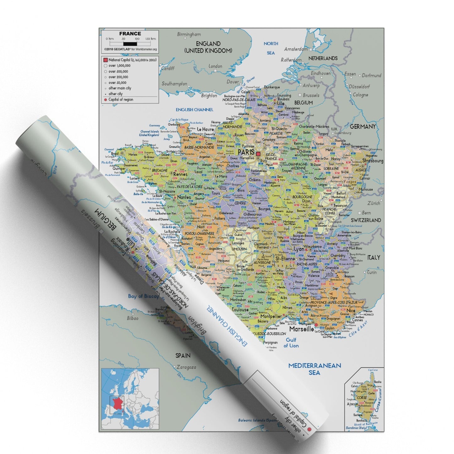 Map Of France Wall Art Travel Poster Print World Map Wall Poster Map Of France