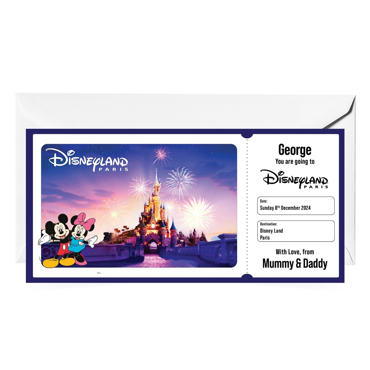Disneyland Ticket Personalised, Disneyland Paris Ticket Surprise Ticket Gift