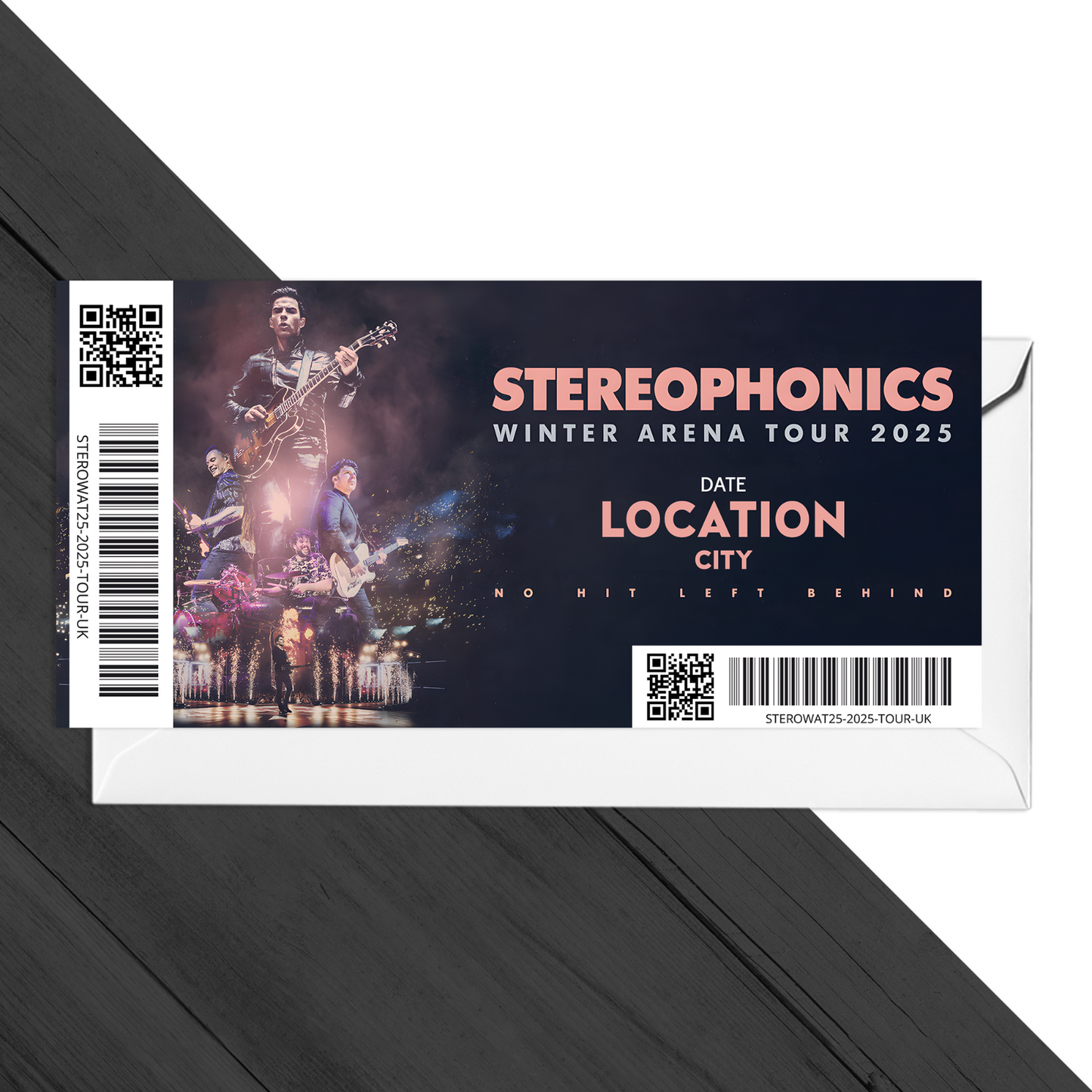 Stereophonics Ticke Winter Arena Tour Mock Gift Reveal Souvenir For Rock Fans