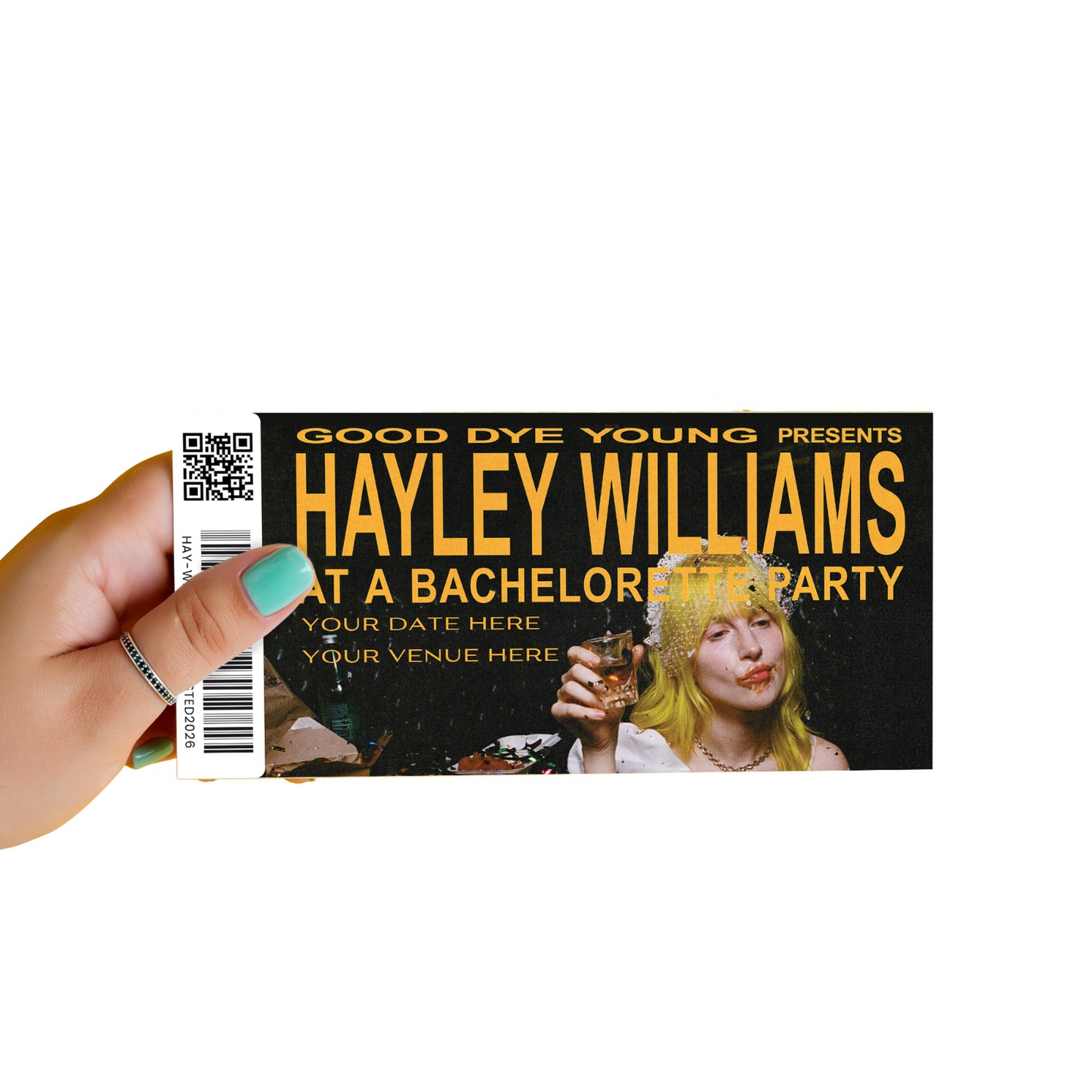Hayley Williams Ticket UK Concet Tour 2026 Souvenir Personalised Mock Ticket