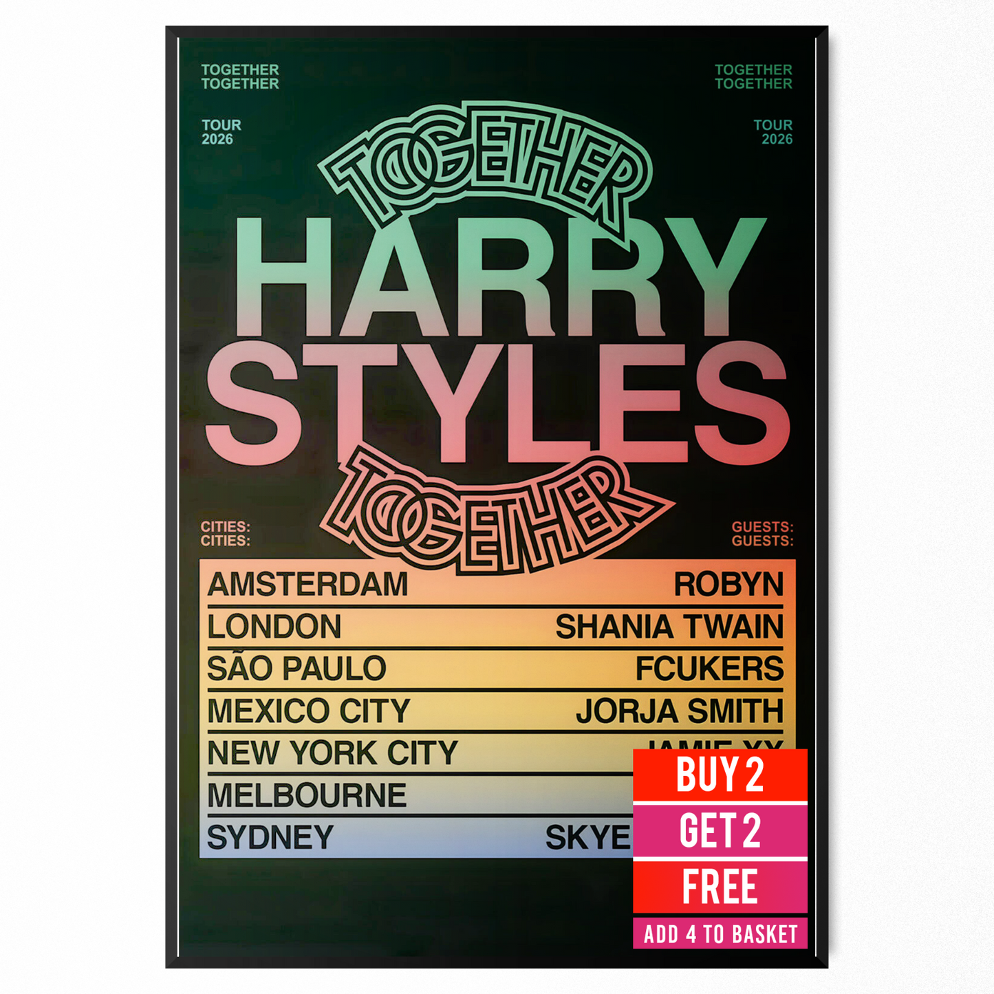HARRY STYLES Together Together Tour Poster All Dates A5 A4 A3 POSTER PRINT