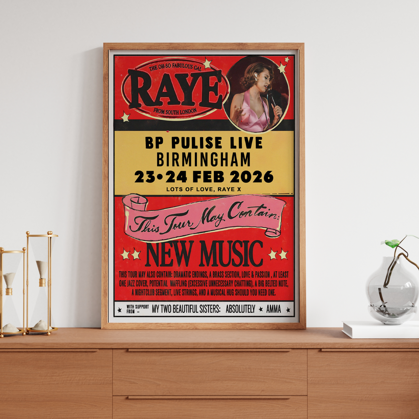 Raye Poster Musician 2026 Birmingham BP Pulse Poster For Raye Fans A5-A3 Concert