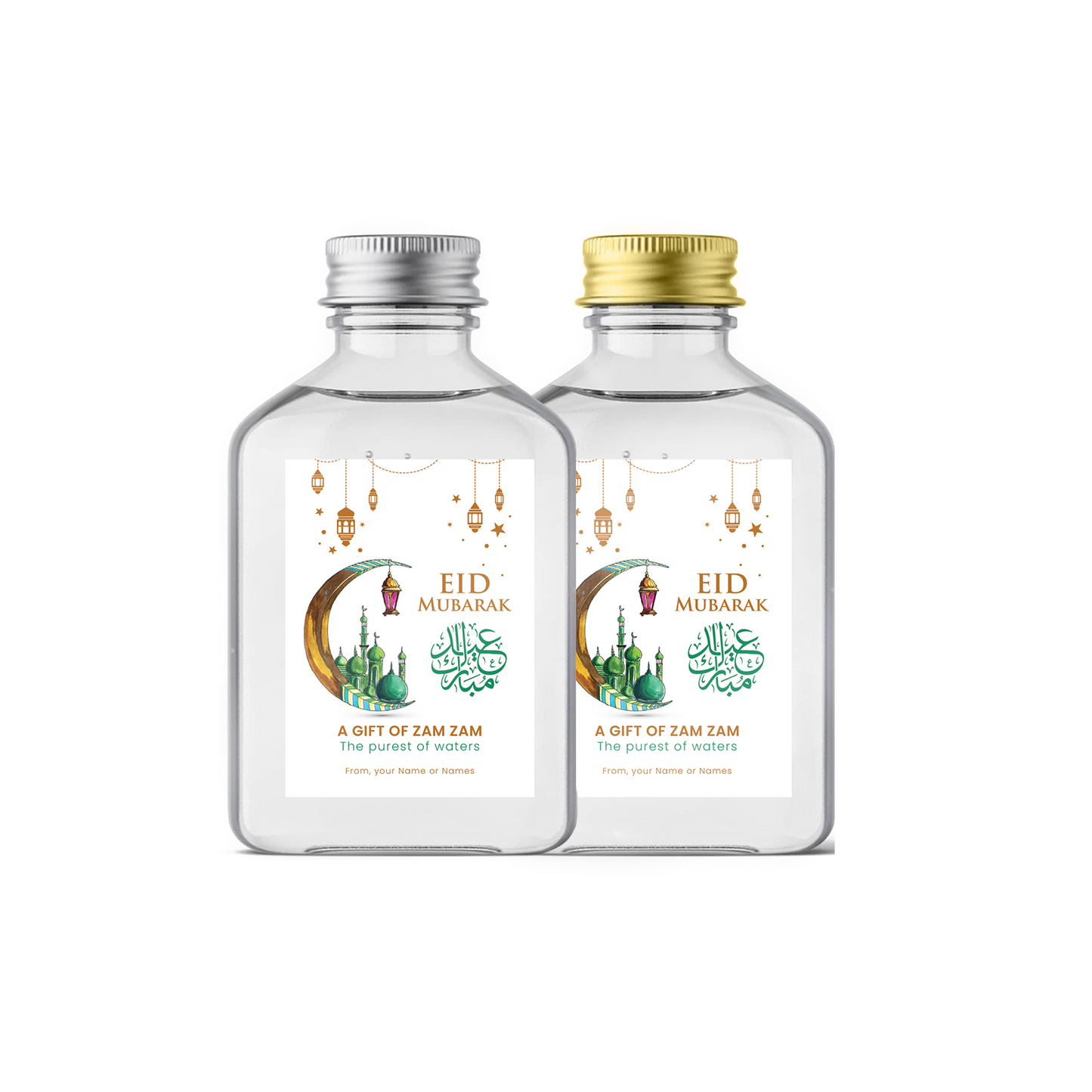 Eid Mubarak Water Bottle Labels Personalised Zam Zam Islamic Party Favour