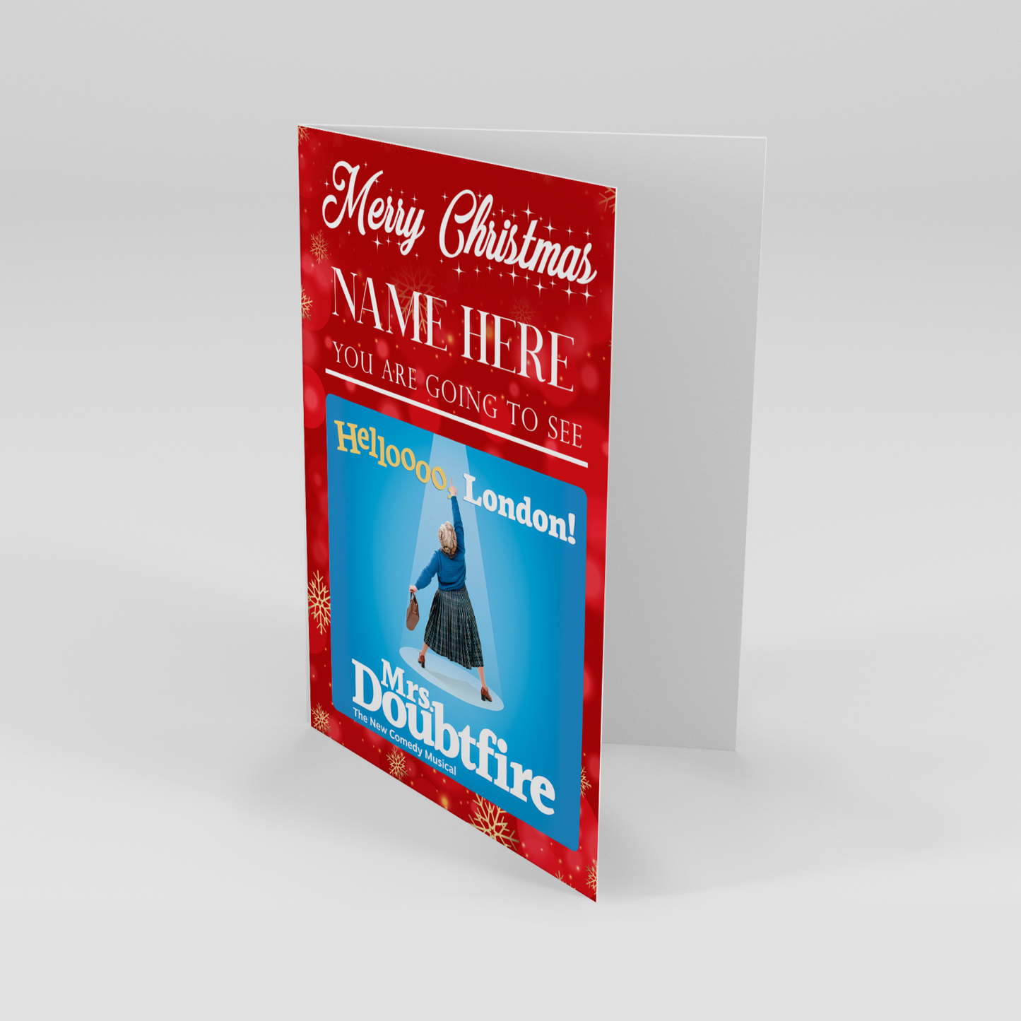 You're Going To See Mrs Doubtfire The Musical! Personalised Christmas Xmas Card