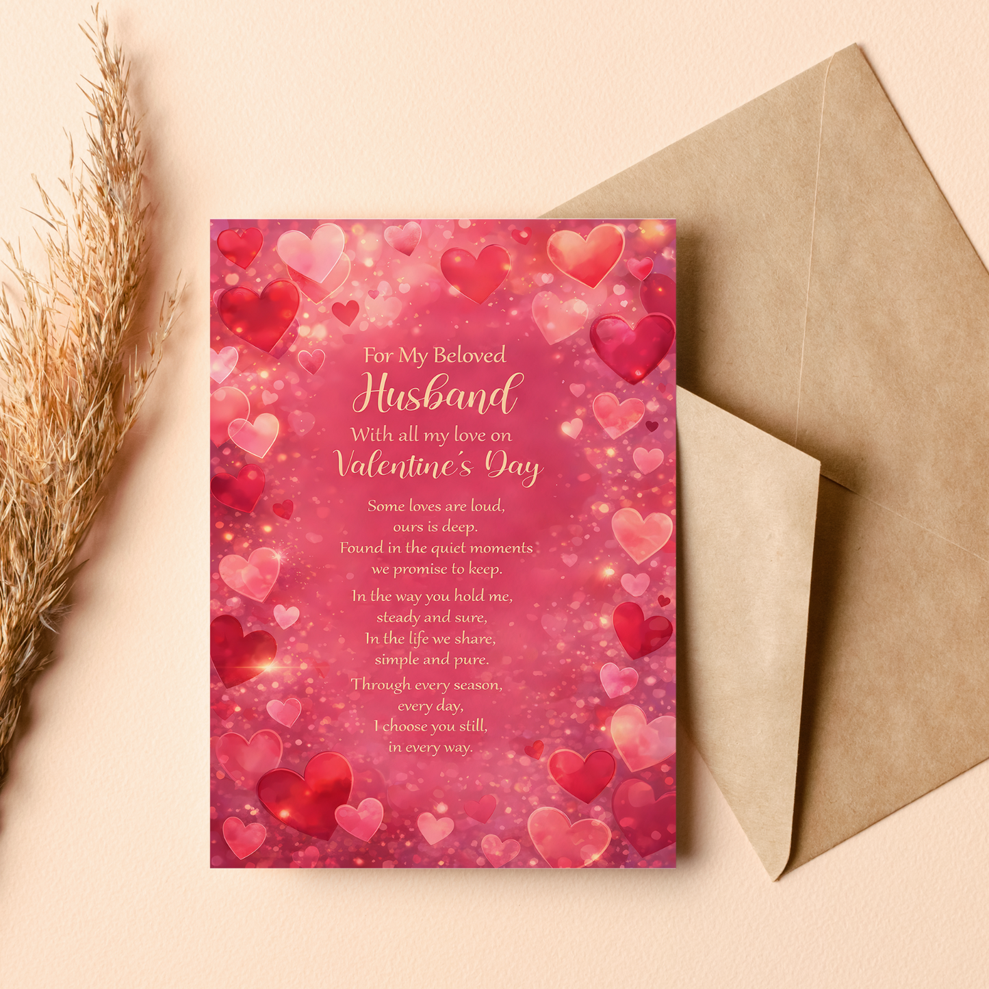 Valentines Day Card For Husband Gift To My Beloved Husband With My Love