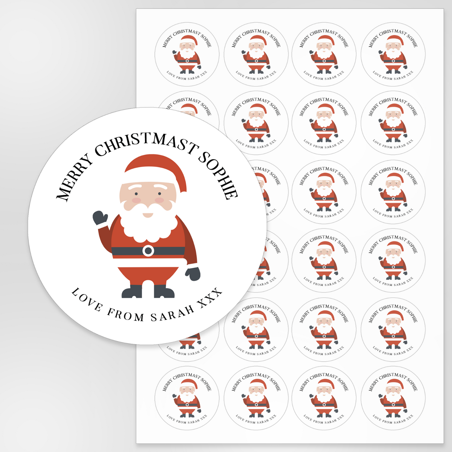 Personalised Christmas Stickers Santa Presents Father Christmas Custom Labels