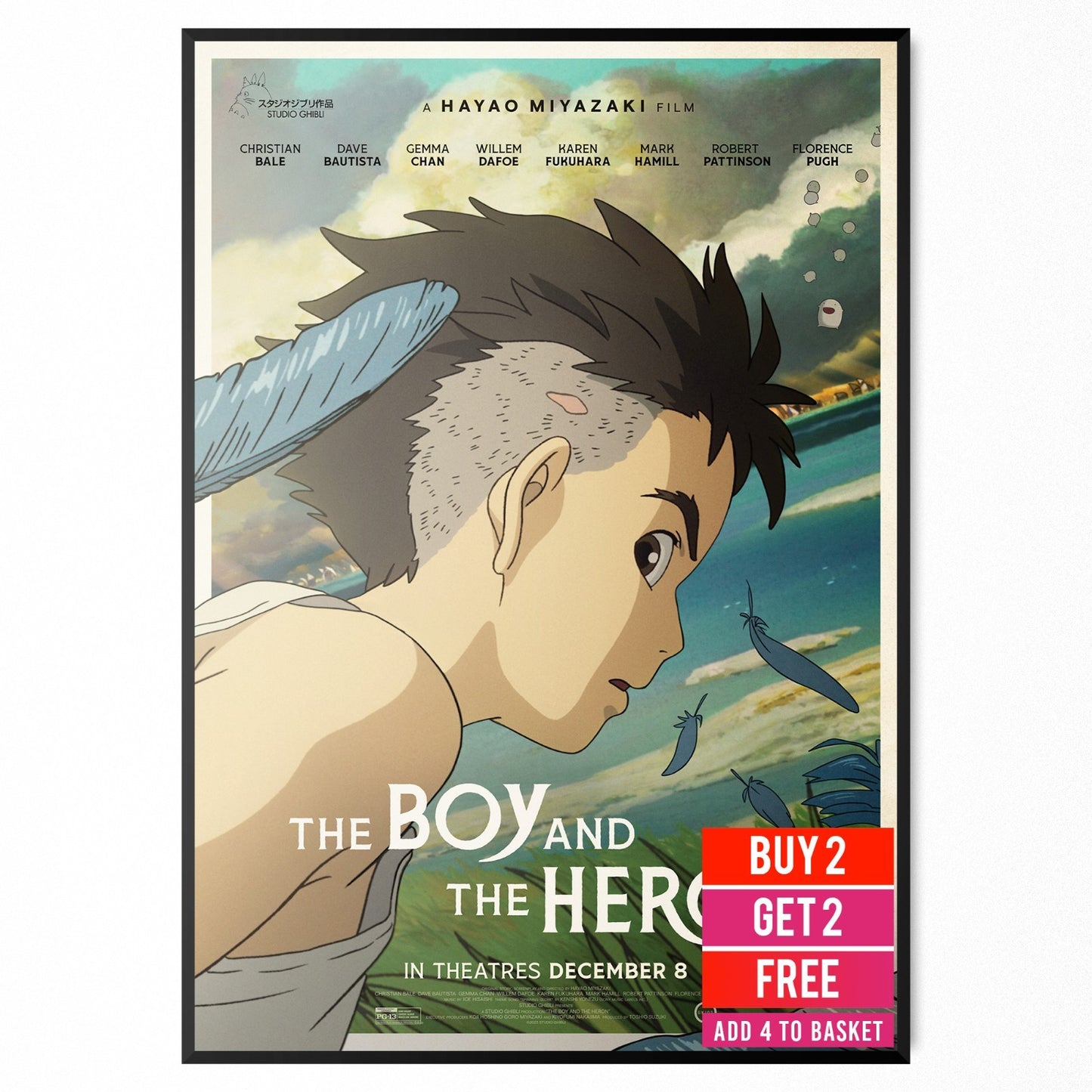 Studio Ghibli Miyazaki The Boy and the Heron Poster A5 A4 A3 Gift Movie