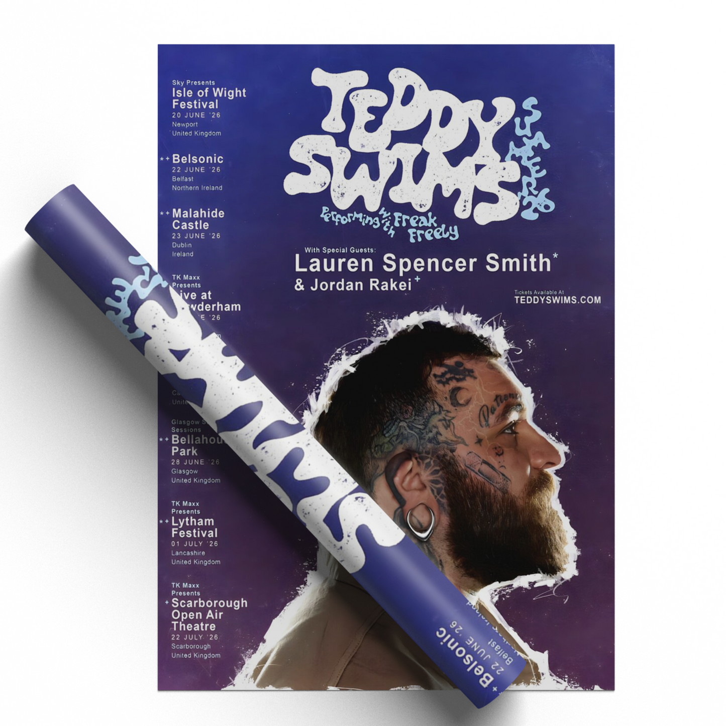 Teddy Swims Poster Live Music Show Summer 2026 Tour Concert UK+Ireland Dates