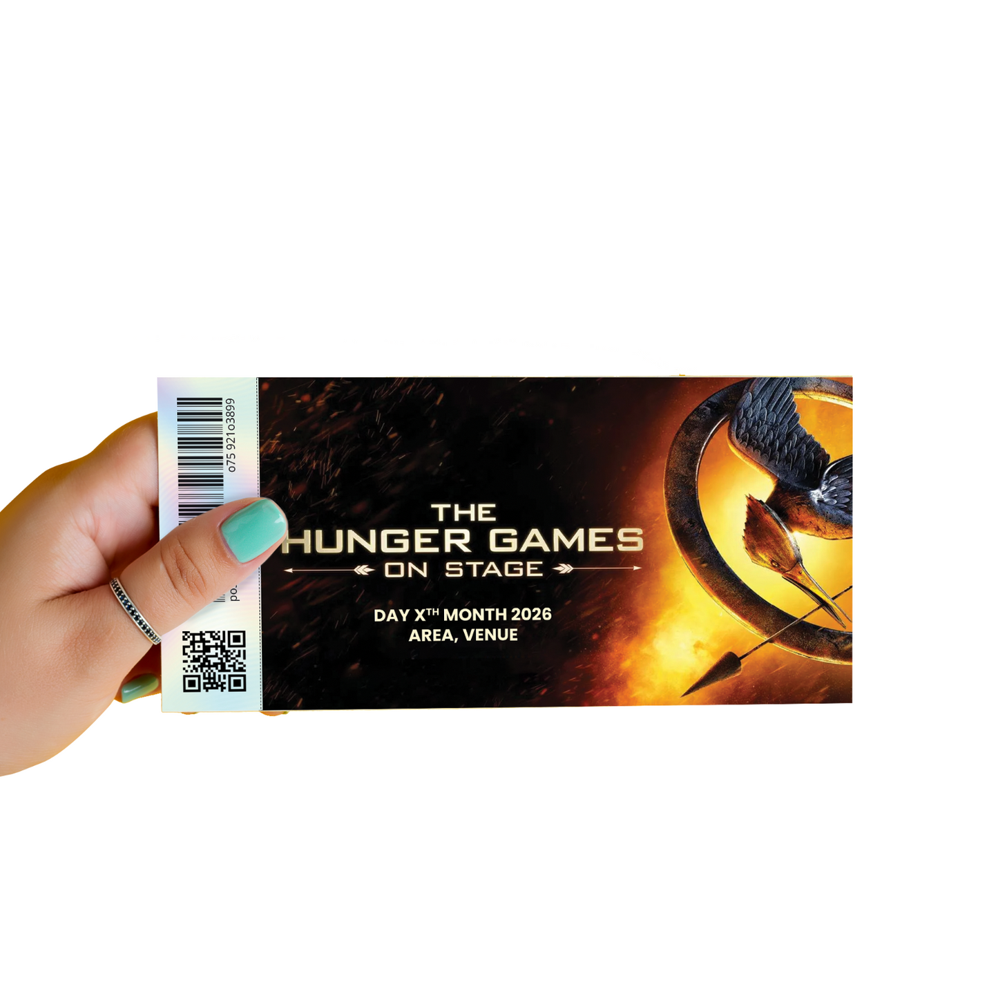 The Hunger Games Mock Ticket Theatre Personalised Gift Reveal Souvenir