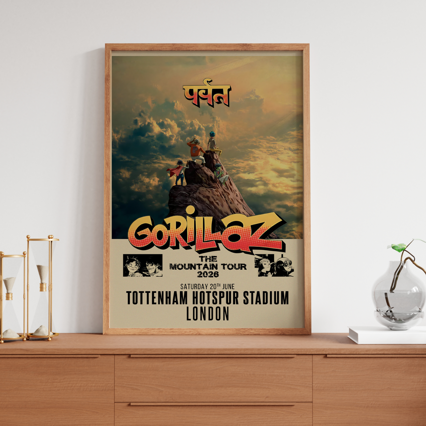 GORILLAZ THE MOUNTAIN TOUR POSTER Tottenham Hotspur Stadium 2026 LONDON A5-A3