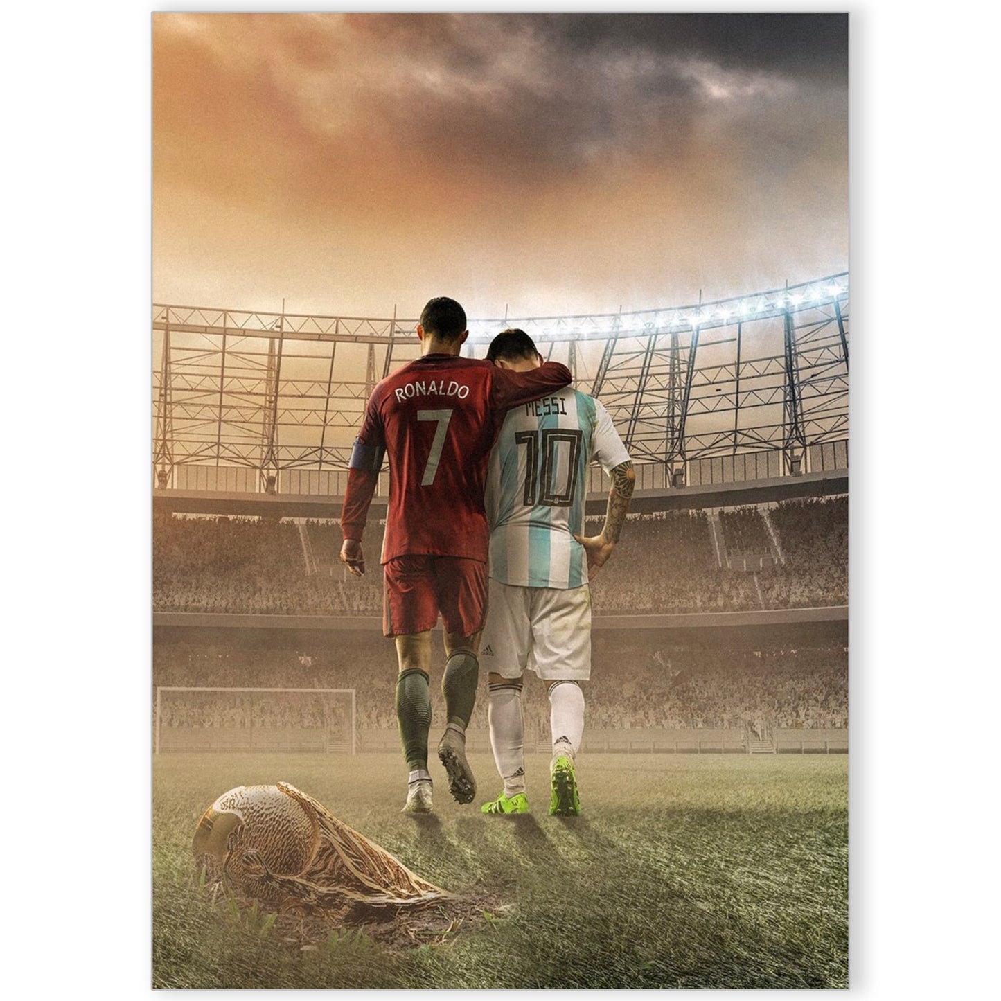 Cristiano Ronaldo Lionel Messi Football Legends Poster Wall Picture Messi Poster