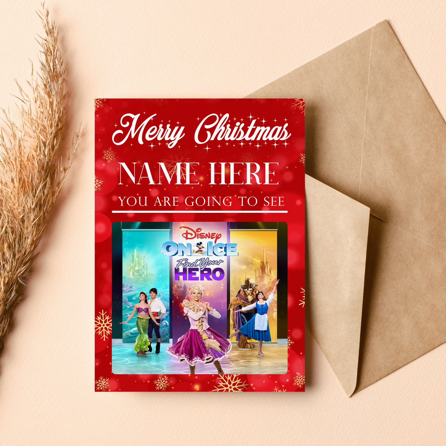 YOU ARE GOING TO SEE DISNEY ON ICE 2025 PERSONALISED CHRISTMAS XMAS CARD