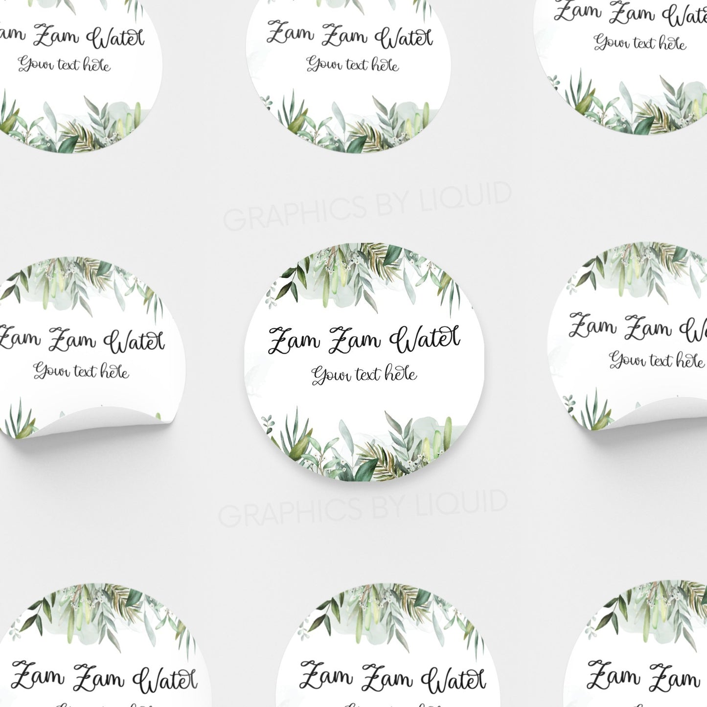 Personalised Zam Zam Water Stickers Ramadan Bottle Labels Islamic Gift