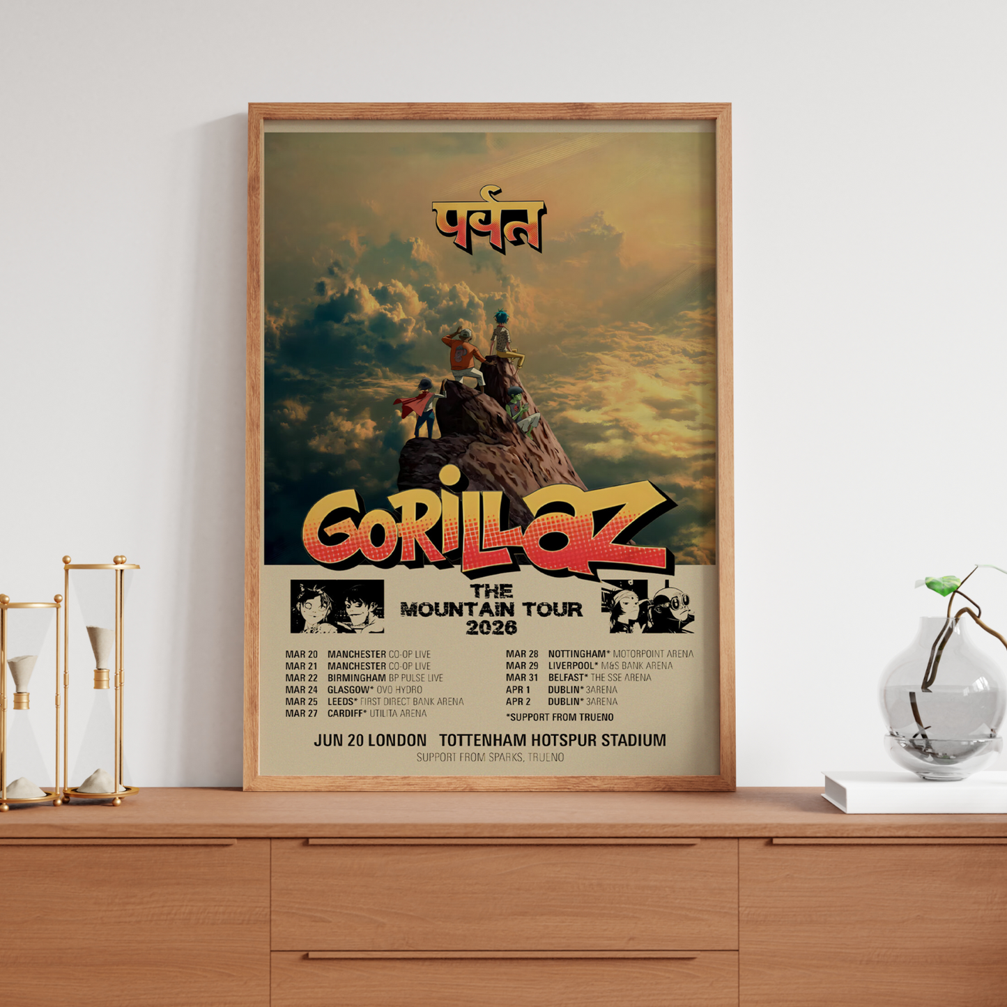 GORILLAZ THE MOUNTAIN TOUR POSTER 2026 Tour All UK Dates Poster Decor A5-A3