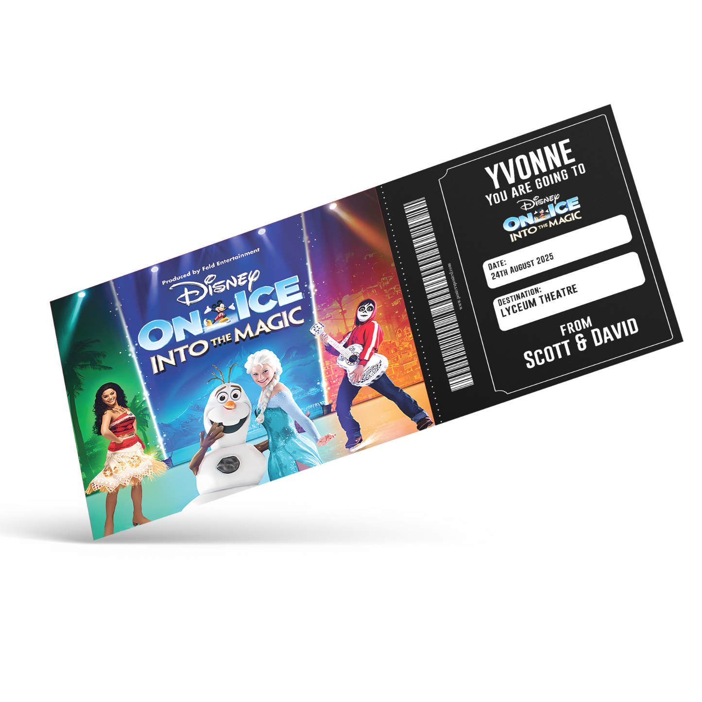 Disney On Ice Theatre Ticket Into The Magic Musical Gift Surprise Personalised